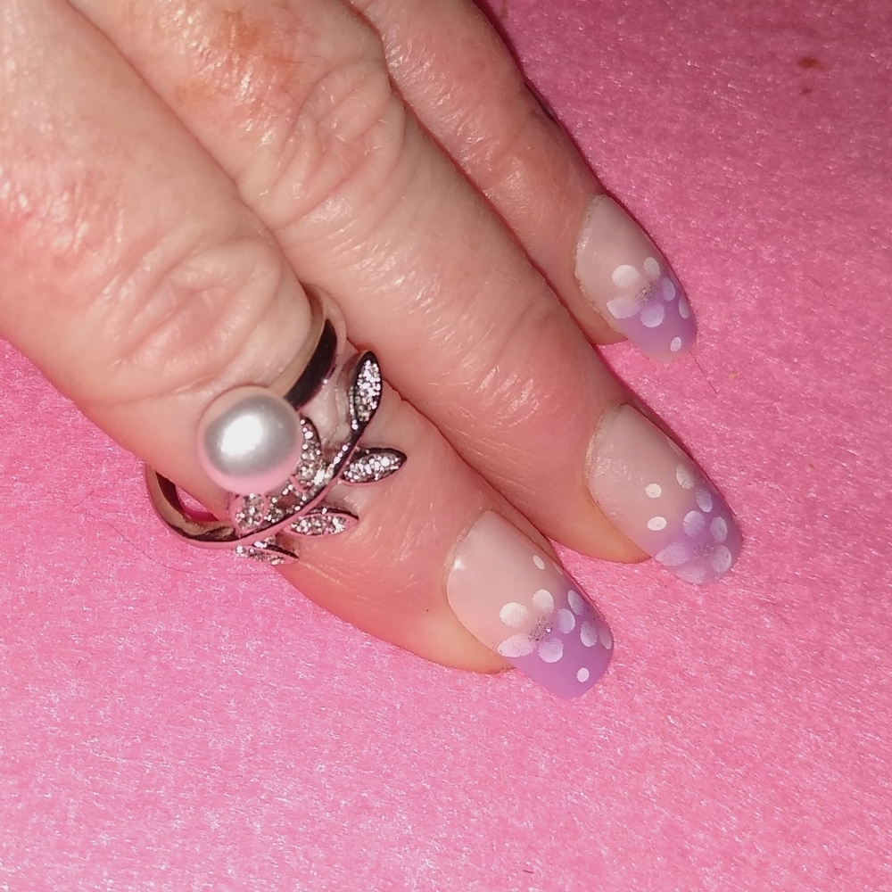 Pearl & Crystal Leaf Bypass Open Fashion Ring